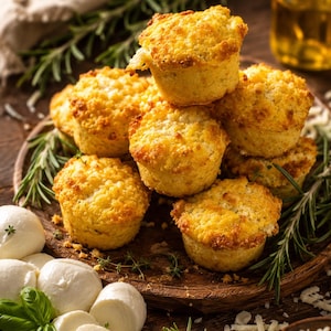 Keto Cheesy Garlic Herb Bread Muffins | 4.3g Net Carbs | 6-Pack | Gluten Free | Diabetic Friendly image 4