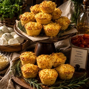 Keto Cheesy Garlic Herb Bread Muffins | 4.3g Net Carbs | 6-Pack | Gluten Free | Diabetic Friendly image 8