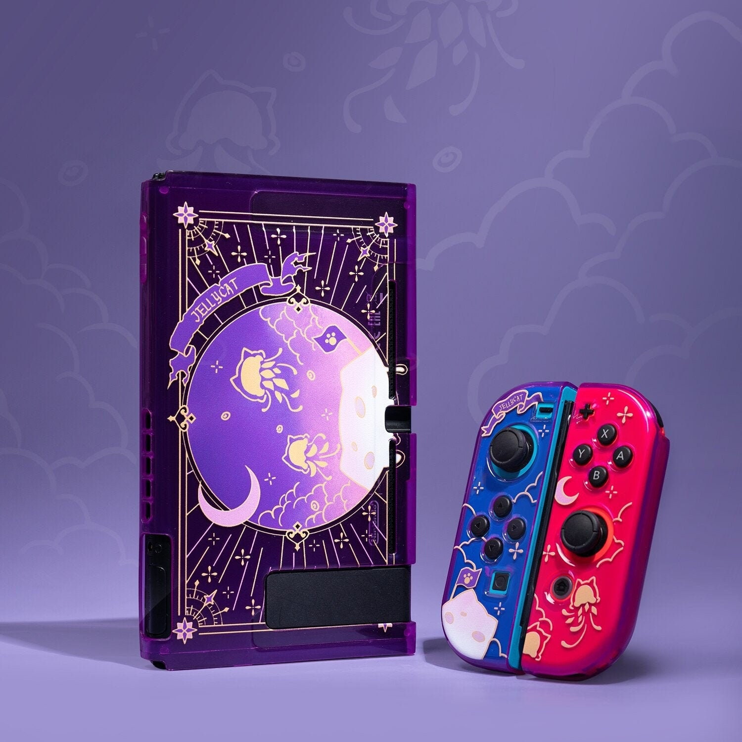 Jellyfish Switch Case - Transparent Violet Split Switch Shell - Soft …