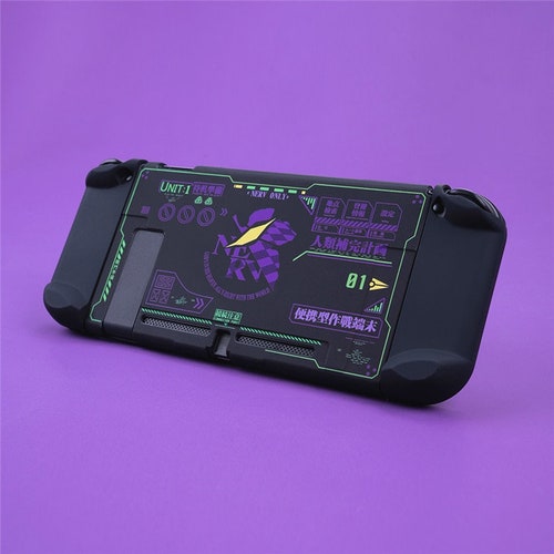 Evangelion Switch Case - Tempered Glass Protector - Full Controller Shell Hard Cover - Ultra Stong Switch Cover - Waterproof Switch Case