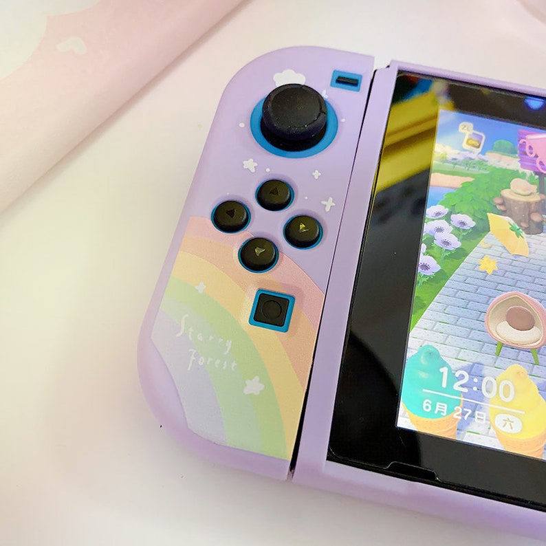 Rainbow Bunny Switch Shell Cute Purple Carrying Switch Case Etsy