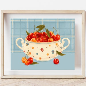 Life&#39;s a bowl of cherries art, Life is a bowl of cherries, Cherry Wall Art, Bowl of Cherries illustration, cherry poster, cherry home decor