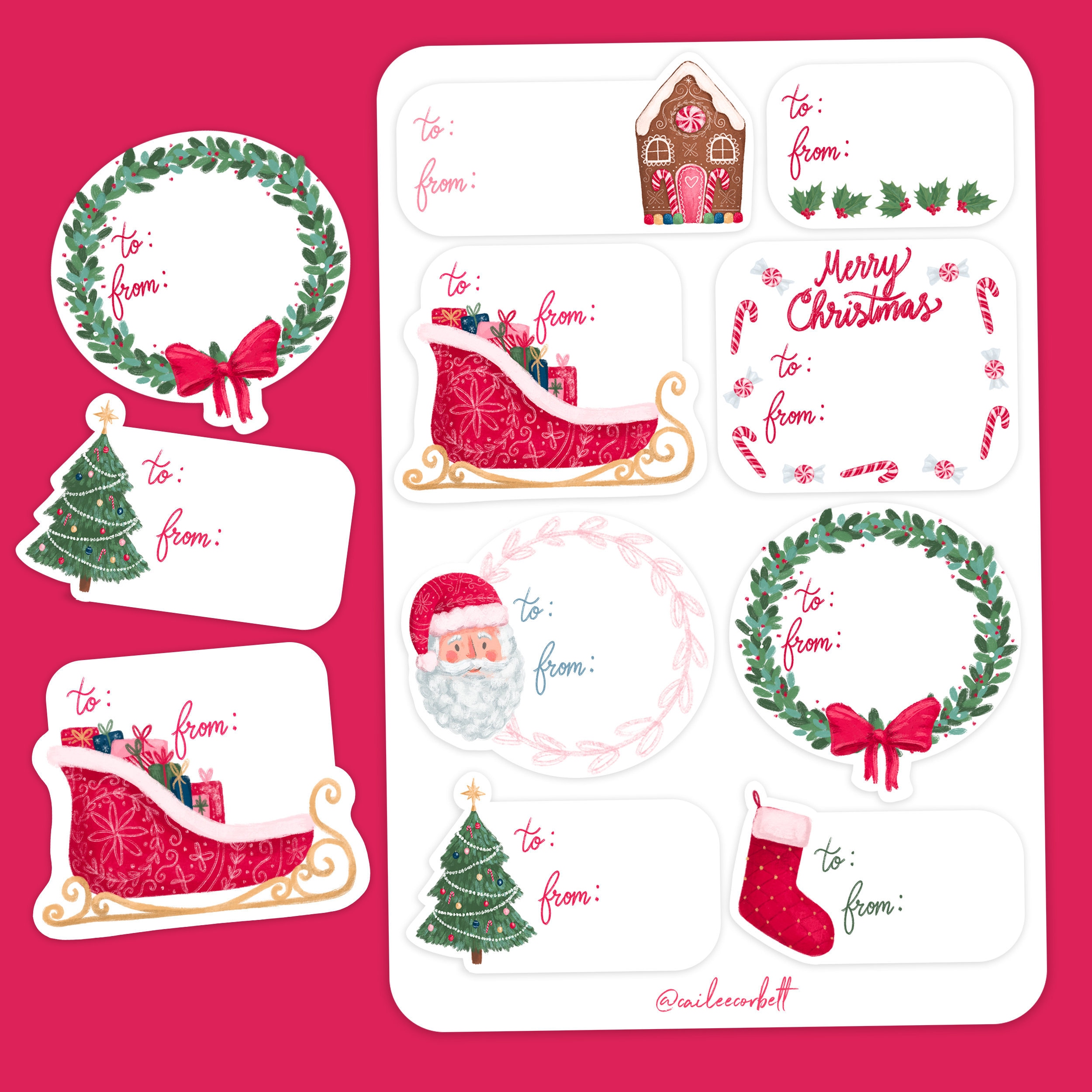 Christmas Gift Tags, Gift Tag Stickers, Christmas Labels, Label Gift Tags, Sticker Gift Tags, Christmas Stickers, Santa Stickers, Git Tags