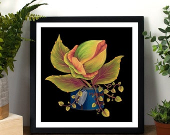 Audrey II Art Print, Little Shop of Horrors Art, Audrey 2 Illustration, Square Art Print, Pop culture Movie Wall Art, Halloween Art Print