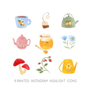 Instagram Story Highlight Icons, Cottagecore Highlight Covers, Vintage Instagram Icons, Social Media Branding, Story Cover, cottagecore icon