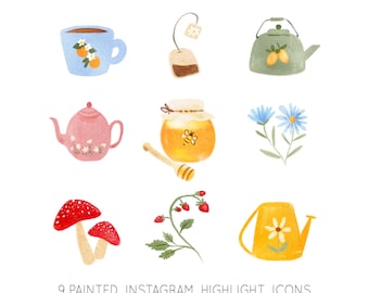 Instagram Story Highlight Icons, Cottagecore Highlight Covers, vintage Instagram Icons, Social Media Branding, Story Cover, icône cottagecore