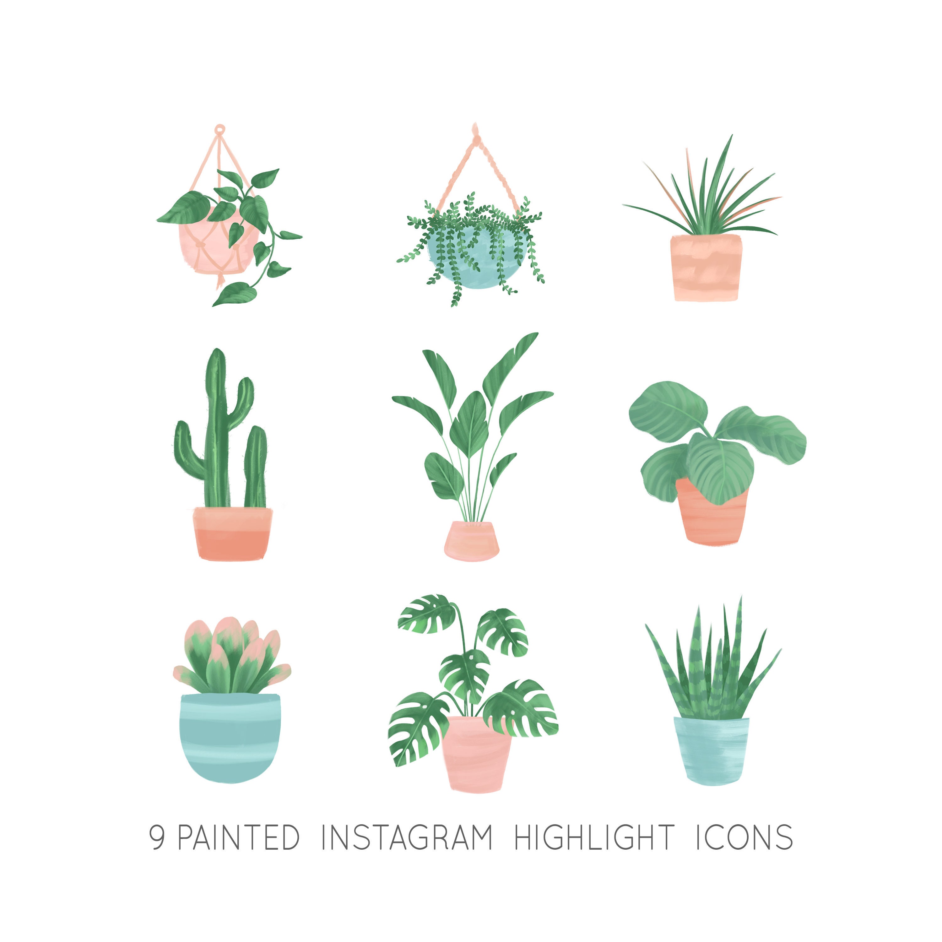 Plant Instagram Story Highlight Icons Plant Highlight Covers Etsy