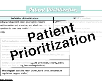 Patient Prioritization for Nursing / Great for Test Taking! / Health Assessment / Medical Surgical Nursing / PDF / Digital Download