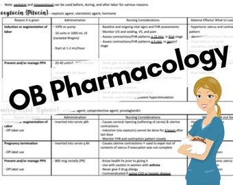 OB/ Labor and Delivery Nursing Pharmacology / Nursing Meds / Digital Download, ipad compatible