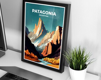 Poster Patagonia / Argentina / Stampa artistica da parete per l'arredamento di casa e ufficio / Poster di viaggio / Sud America