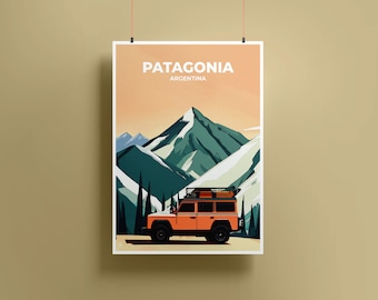 Poster Patagonia / Argentina / Stampa artistica da parete per l'arredamento di casa e ufficio / Poster di viaggio / Sud America