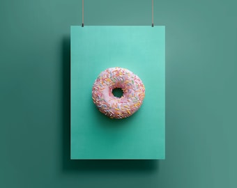 Stampa di ciambella / Poster di ciambella minimale / Arte della parete minimalista / Poster di pasticceria / Stampa di pasticceria / Arredamento alimentare