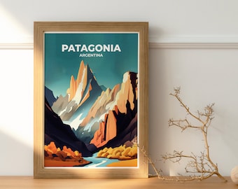 Poster Patagonia, poster di viaggio in Argentina, stampa artistica da parete per la casa, arredamento per ufficio, poster di viaggio, stampa del Sud America