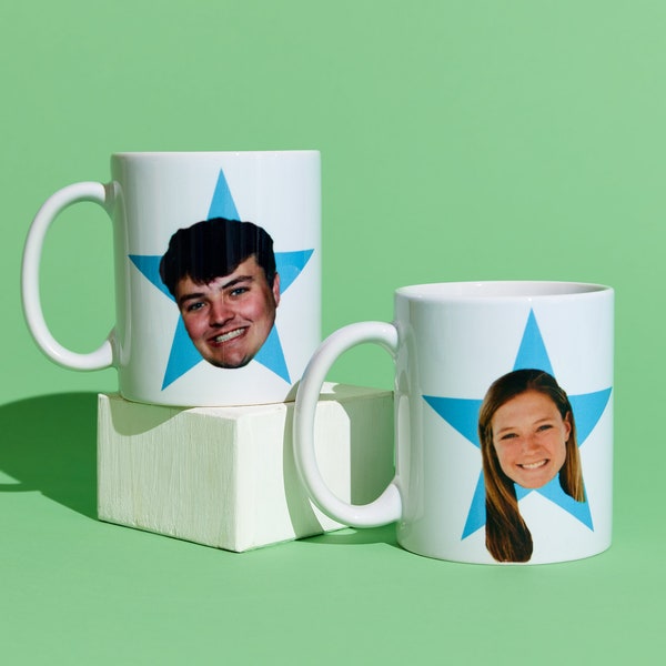Custom Face Coffee Mug | Personalized Star Mug, Photo Gift