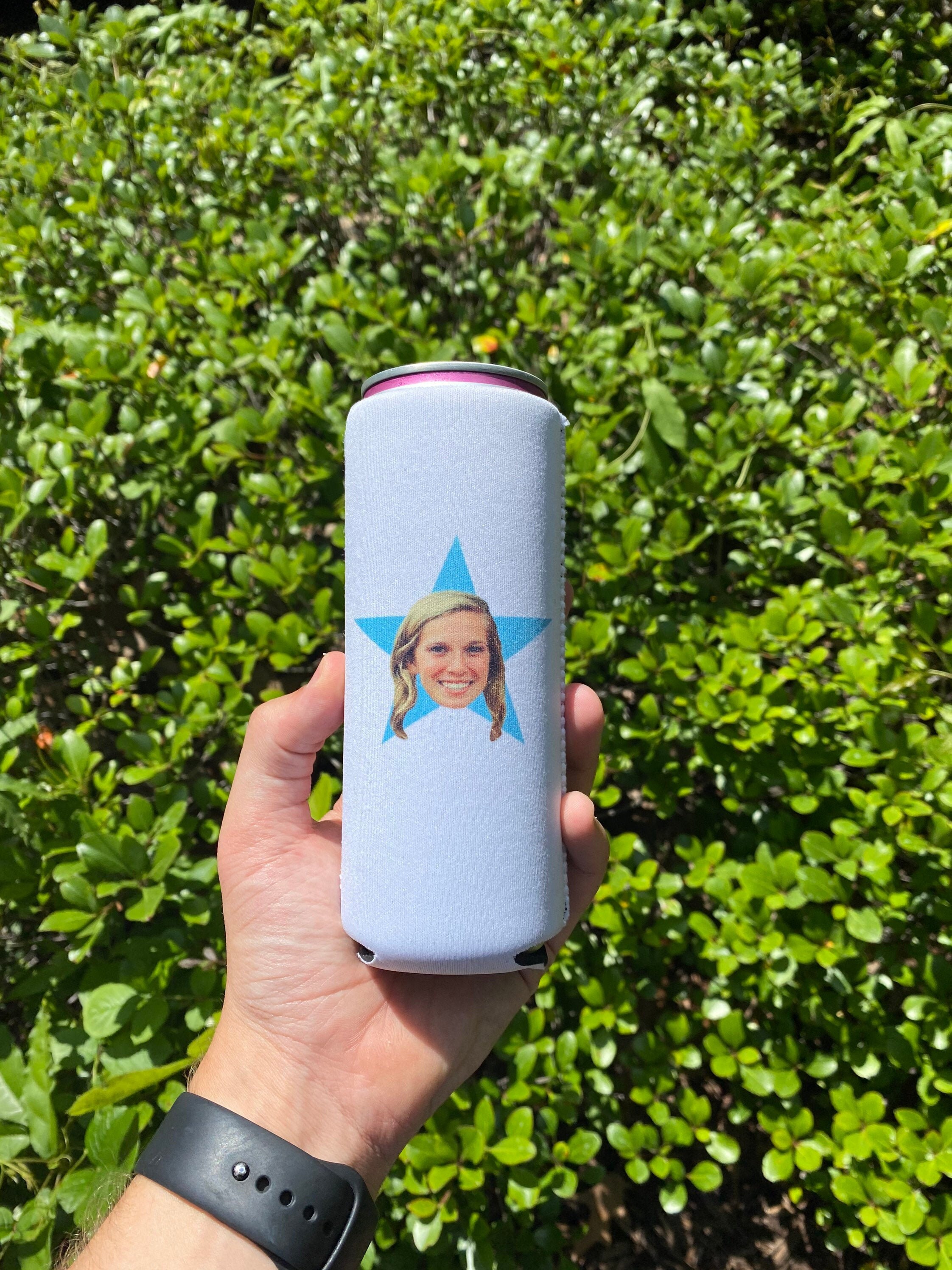 CUSTOM SLIM face drink insulators // girl trip gift // beach trip gif…