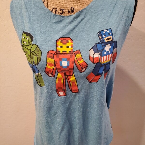 Custom Marvel Minecraft Tank  - Size L