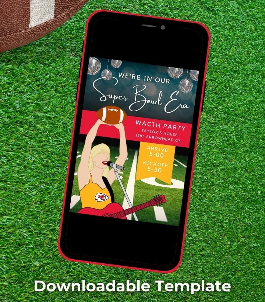 Super Bowl Era Party Invitation Editable, Printable Template - Etsy Australia