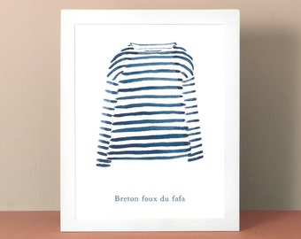 Breton foux du fafa, funny little print, A5