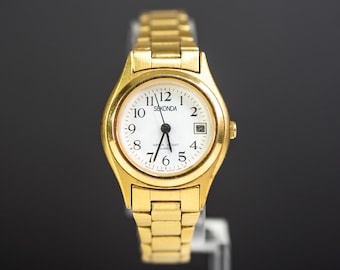 Sekonda Ladies Analog Vintage  Watch, Quartz,  Gold  Tone Bracelet, Stainless Steel,  Jewellery Watch