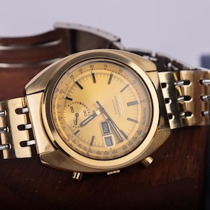 Rare Seiko 6139-6012 &#39;Gold Bruce Lee&#39; Chronograph Automatic - 1972 | Rare Seiko Watch | Vintage Watch | Gold Plated Watch | Men Watch