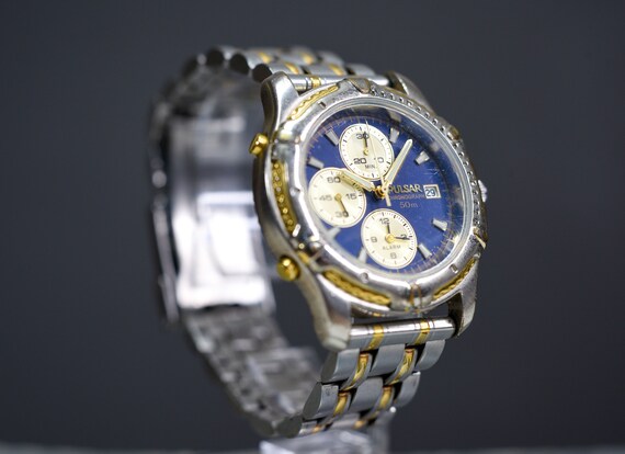 Pulsar Chronograph 50m Vintage Watch Gents Jewellery Wrist | Etsy