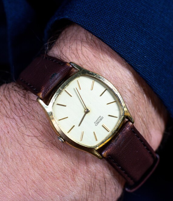 Seiko Gentelman Brown Leather Watch Quartz Seiko W
