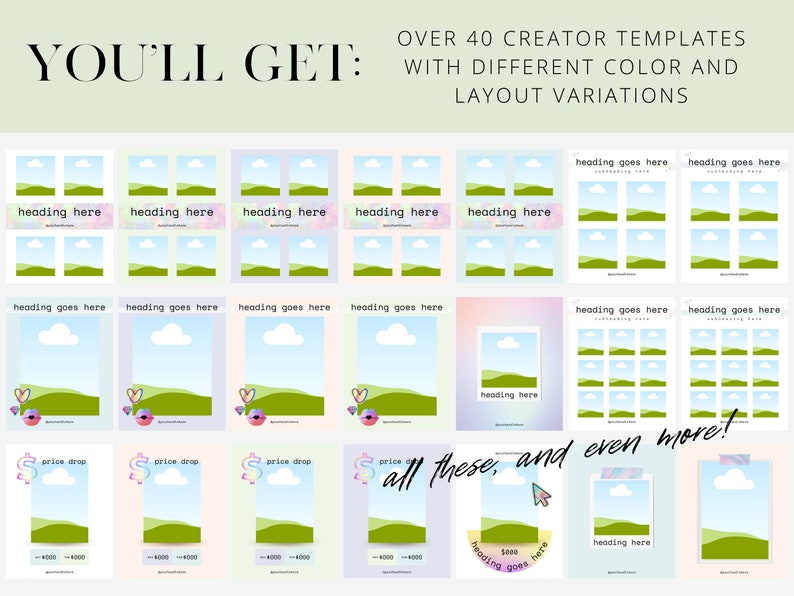40 Pastel Canva Templates for Influencers Pastel LTK Templates LIKEtoKNOW.it Canva Templates Blogger Collage Templates image 2