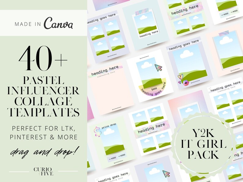 40 Pastel Canva Templates for Influencers Pastel LTK Templates LIKEtoKNOW.it Canva Templates Blogger Collage Templates image 1