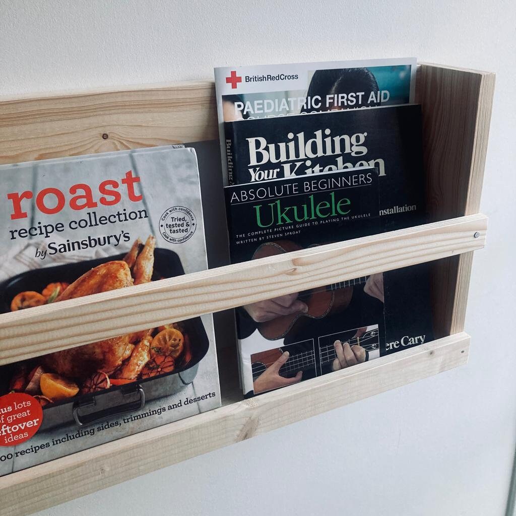 Magazine Rack Recipe Book Rack Wall Mounted Display Shelf Etsy UK