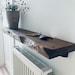 Radiator / console / narrow shelf rustic live edge style NO BRACKETS NEEDED