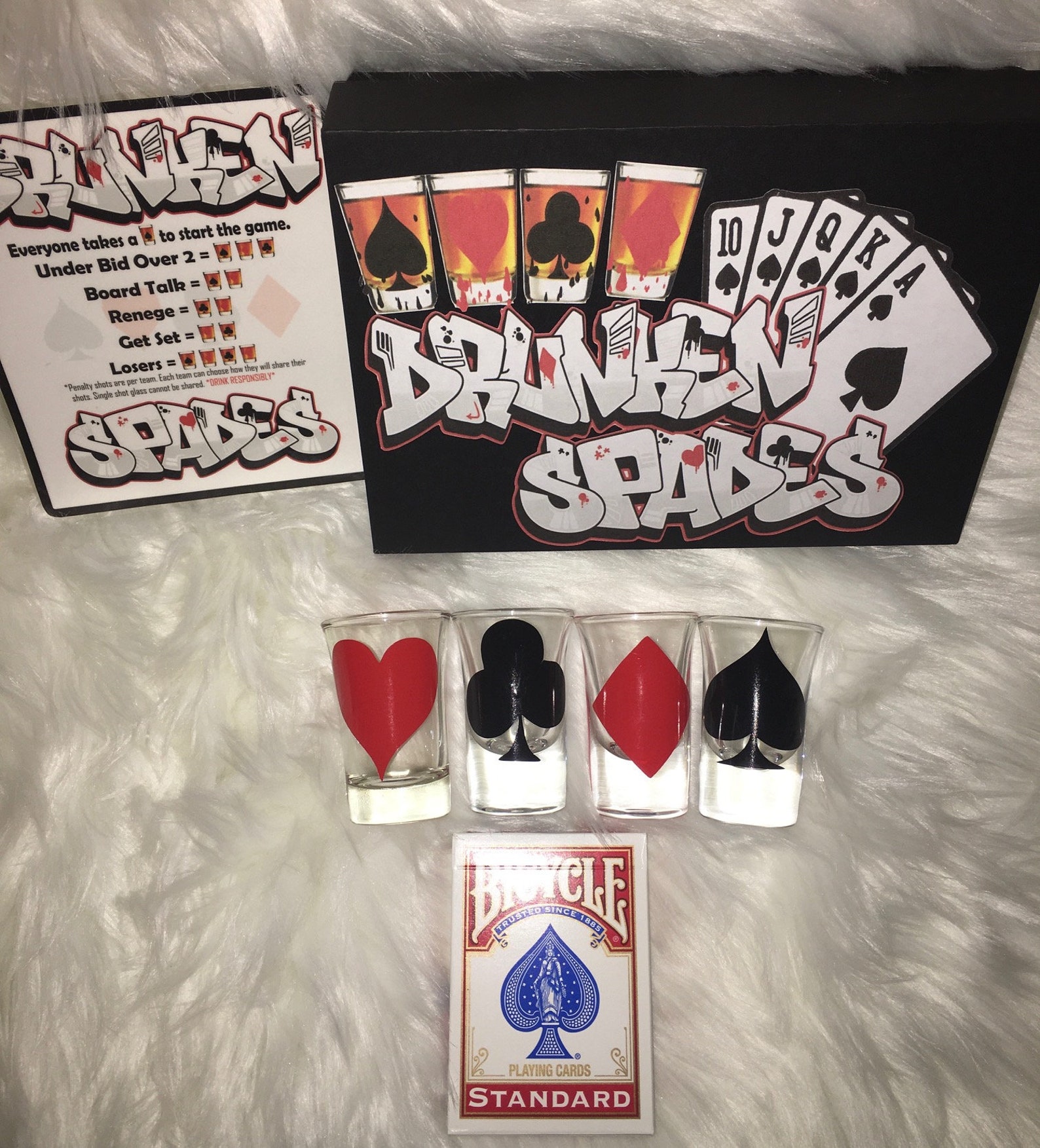 DRUNKEN SPADES ADULT Card Drinking Party Games Spades Drinking Etsy UK