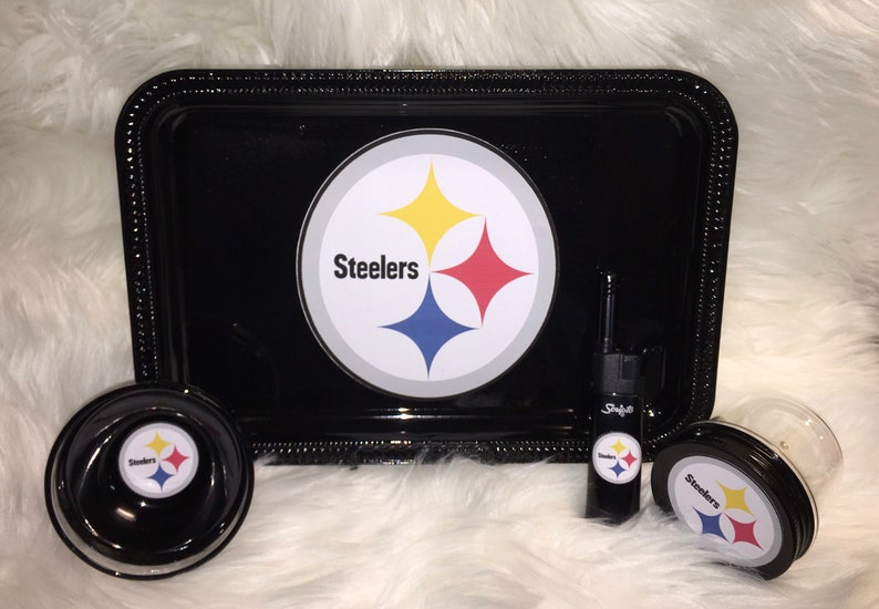 Pittsburgh Steelers - Steelers Fan - Steelers Nation Gift Rolling Tray Set - Gifts For Him 