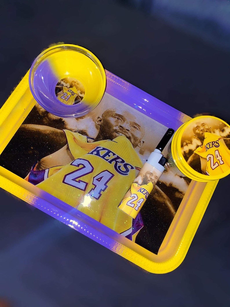 Kobe Bryant Rolling Tray - Black Mamba Lakers Fan Rolling Tray Gift Sets -  Sports Fan Gifts - Gifts For Him 