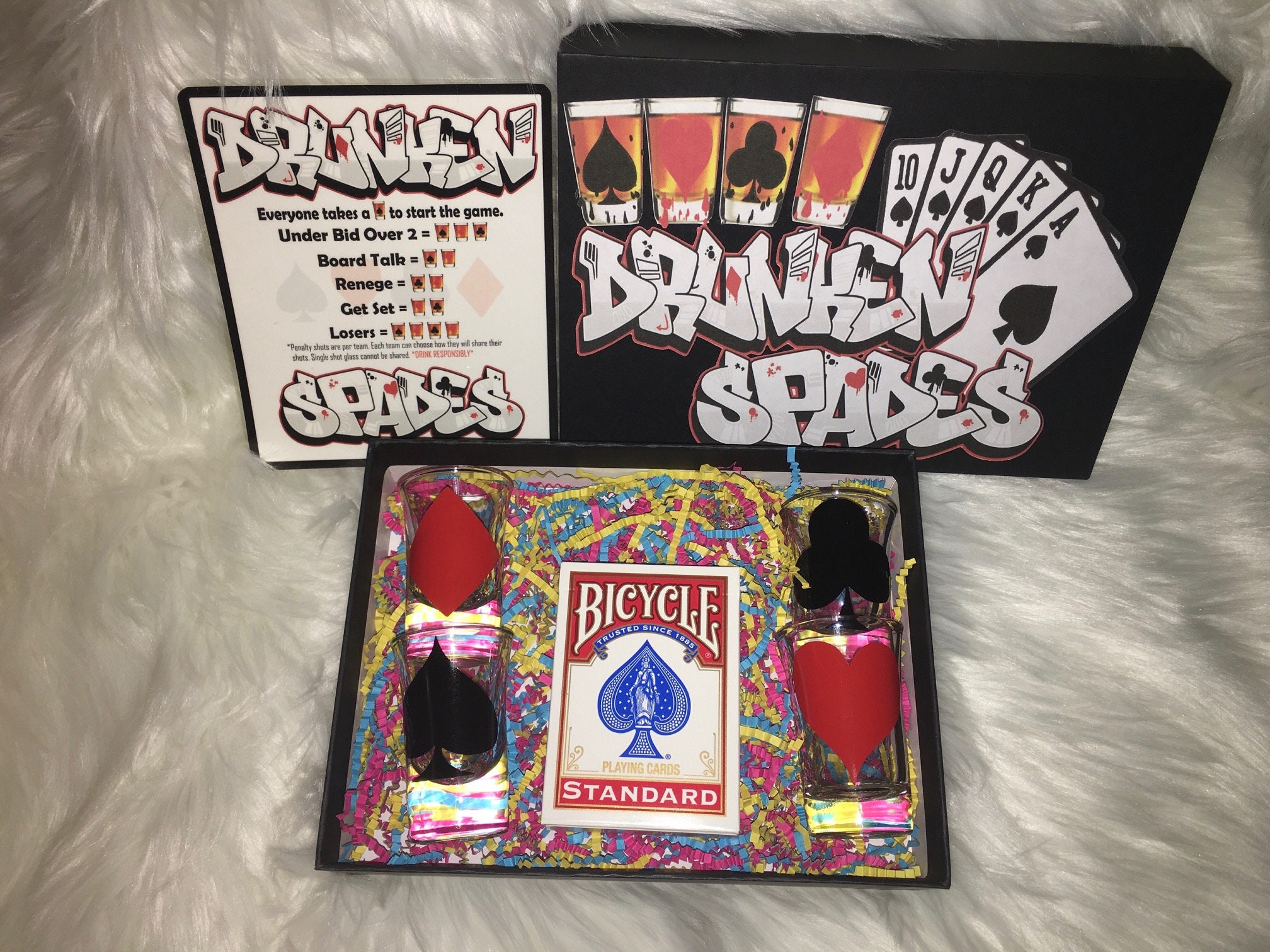 DRUNKEN SPADES ADULT Card Drinking Party Games Spades Drinking Etsy UK