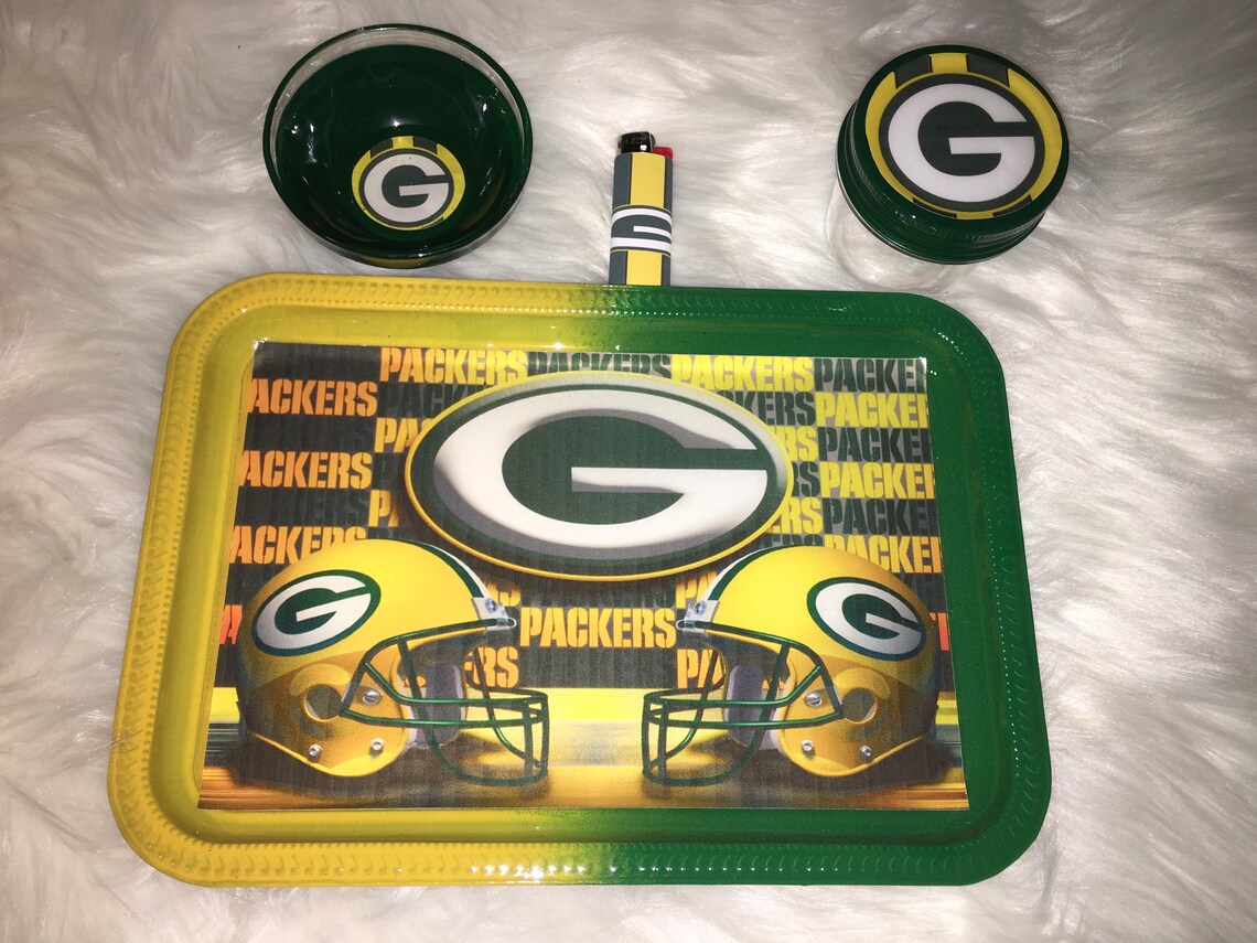 Packers Rolling Tray/Green Bay Packers Fan/Green Bay Gift Set Etsy