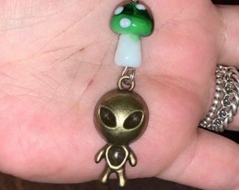 Mushroom Alien Keychain / Pendant / Necklace / Charm