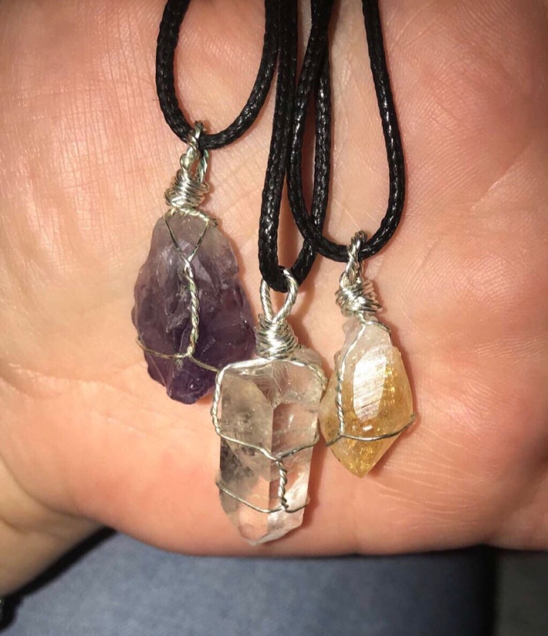 Citrine Clear Quartz Wire Wrapped Necklace Amethyst Necklaces Jewelry Valresa Com - Citrine Clear Quartz Pendant