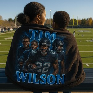 Personlig stadionfilt Anpassad plyschfilt Matchdagspresent Sportfilt för fotboll, tailgate och utomhusevenemang