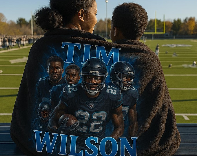 Personalized Stadium Blanket Custom Plush Bleacher Blanket Game Day Gift Sports Blanket for Football, Tailgating & Outdoor Events