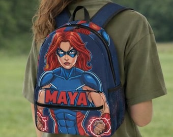 Mochila de lona con nombre personalizado de superhéroe para niños, mochila personalizada para bebé, mochilas juveniles con monograma, mochila preescolar, linda mochila escolar.