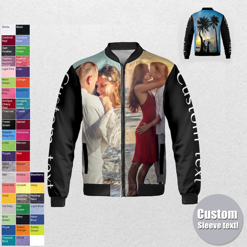 Custom Bomber jacket - Men, Women, Kids,Bomber jacket,Bomber,Jacket,Vintage Jacket,Vintage,Coat,Customized jacket,Wedding,Bride jacket,Team, image 2
