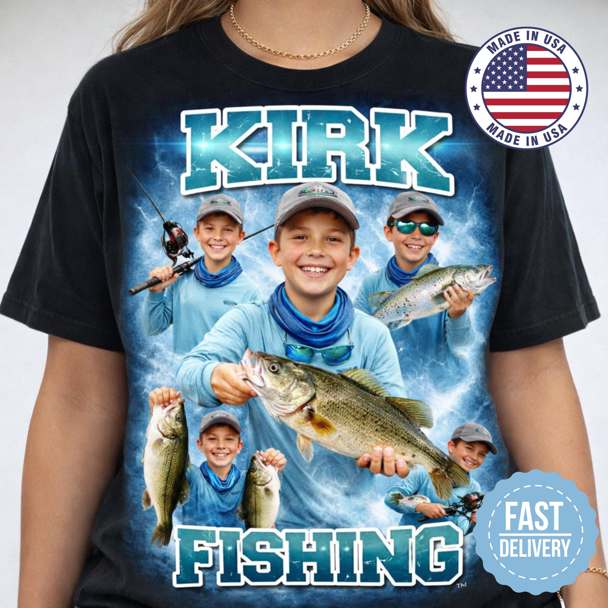 Custom Fishing Bootleg Shirt, Vintage 90s Rap Tee Style