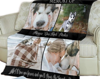 Erinnerungsgeschenk, Beileidsgeschenk, Haustier-Gedenkgeschenk, Trauergeschenk, Hundegedenkgeschenk, Haustier-Verlustgeschenk, Gedenkdecke, Haustier-Denkmal, personalisiert