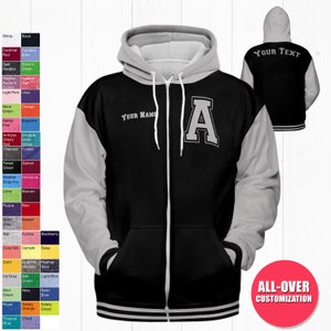 Custom Varsity Jacket Hoodie - All-Season Light Weight, Adult Unisex Bomber jacket,Bomber,Varsity,Coat,Customized jacket,Bride jacket,Team,