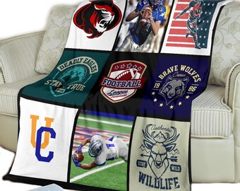 Coperta personalizzata, Regalo calcio, Allenatore di calcio, Coperta personalizzata, Coperta da calcio, Regalo allenatore, Decorazione calcio, Calcio, Coperta fotografica,