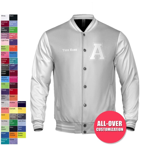 All white varsity jacket hotsell