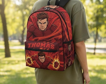 Mochila de lona con nombre personalizado de superhéroe para niños, mochila personalizada para bebé, mochilas juveniles con monograma, mochila preescolar, linda mochila escolar.