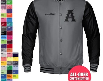 Custom Varsity Jacket - All-Season Light Weight, Adult Unisex Bomber jacket,Bomber,Varsity,Coat,Customized jacket,Wedding,Bride jacket,Team,