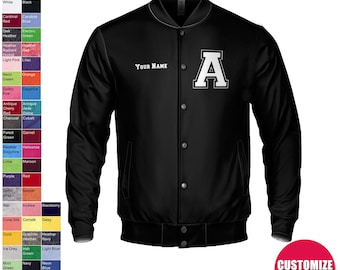 Custom Varsity Jacket - Adult Unisex Bomber jacket,Bomber,Varsity,Vintage,Coat,Customized jacket,Wedding,Bride jacket,Team,