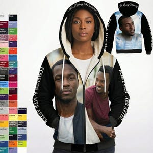 Custom Memorial Hoodie Photo | In Loving Memory Sweatshirt | RIP Rest in Peace | Personalized Funeral Gift | Zip Up Jacket Wings S-5XL